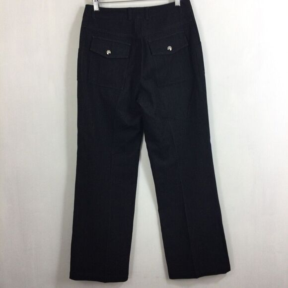 St John Sport By Marie Gray Womens Slash Button Pockets Straight Pants Blue 4 - Picture 6 of 11